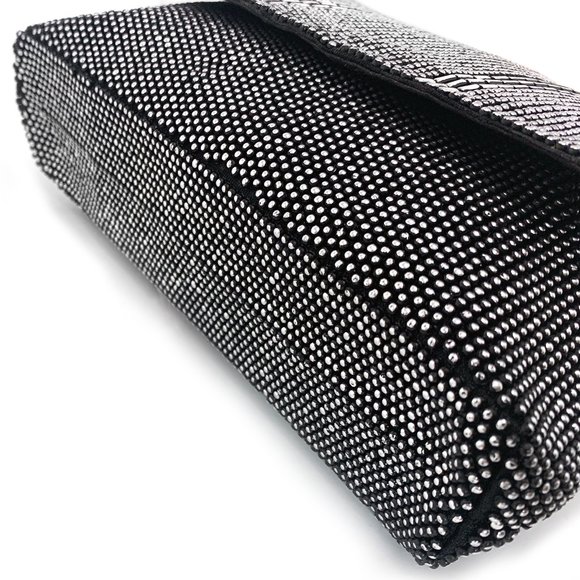 LA REGALE Women's Beaded Clutch Crossbody Handbag Purse in Black - Picture 5 of 10